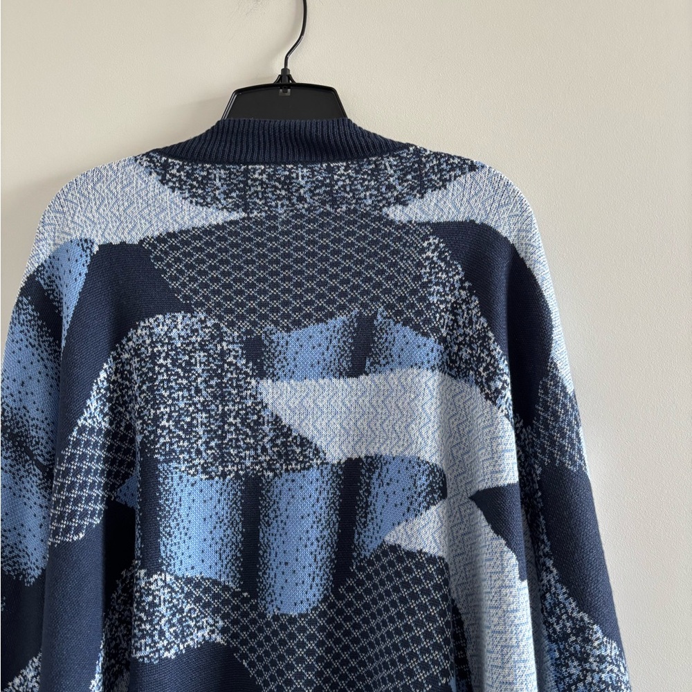 Catherines Navy and Light Blue Open Front Cardigan - Picture 6 of 12